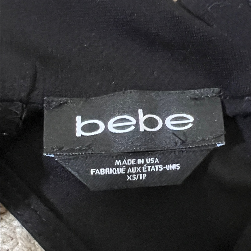 Bebe Black Asymmetrical Body Con Mock Neck Sleeveless Dress XS - Picture 6 of 6